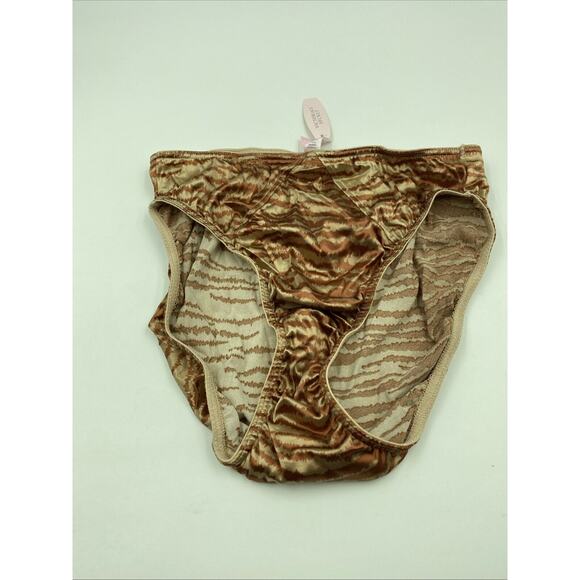 Victoria's Secret VTG Second Skin Satin Tiger Print Hi Cut Brief Panties Large - Picture 1 of 10